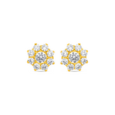 22K Gold Luminous Floral Stud Earrings